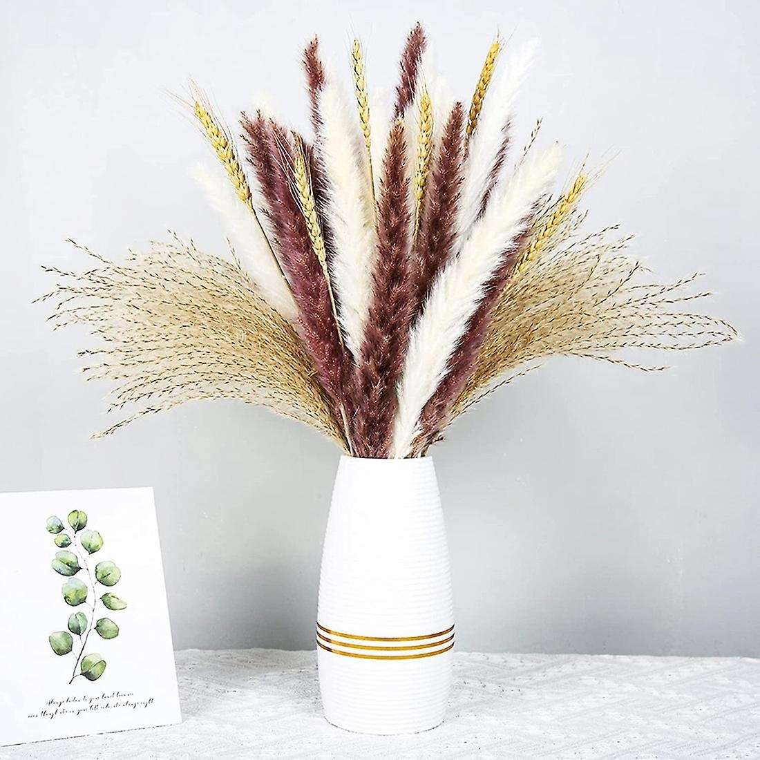 70pcs 17inch Natural Pompous Pampas Grass for Flower Home Decor