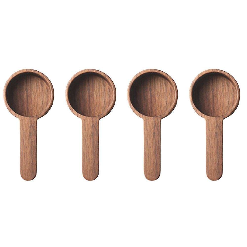 4 Pcs Wooden Short Handle Scoop,for Coffee Ground Beans Milk Powder