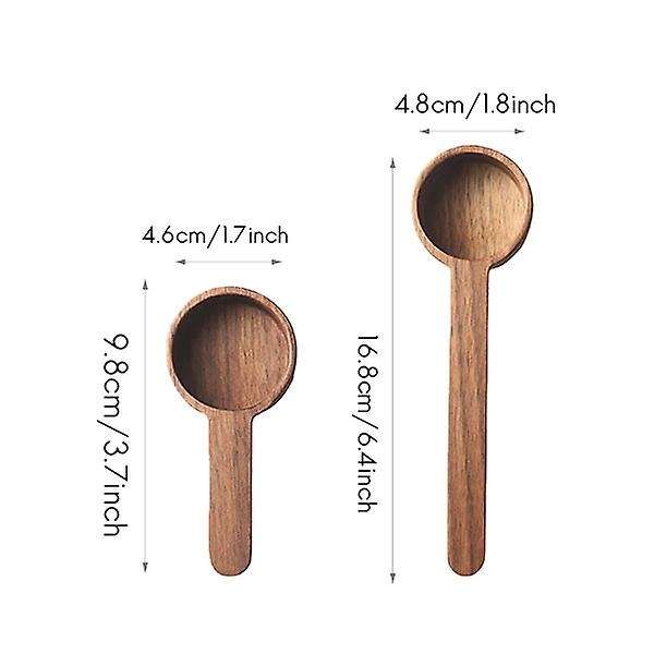 4 Pcs Wooden Short Handle Scoop,for Coffee Ground Beans Milk Powder