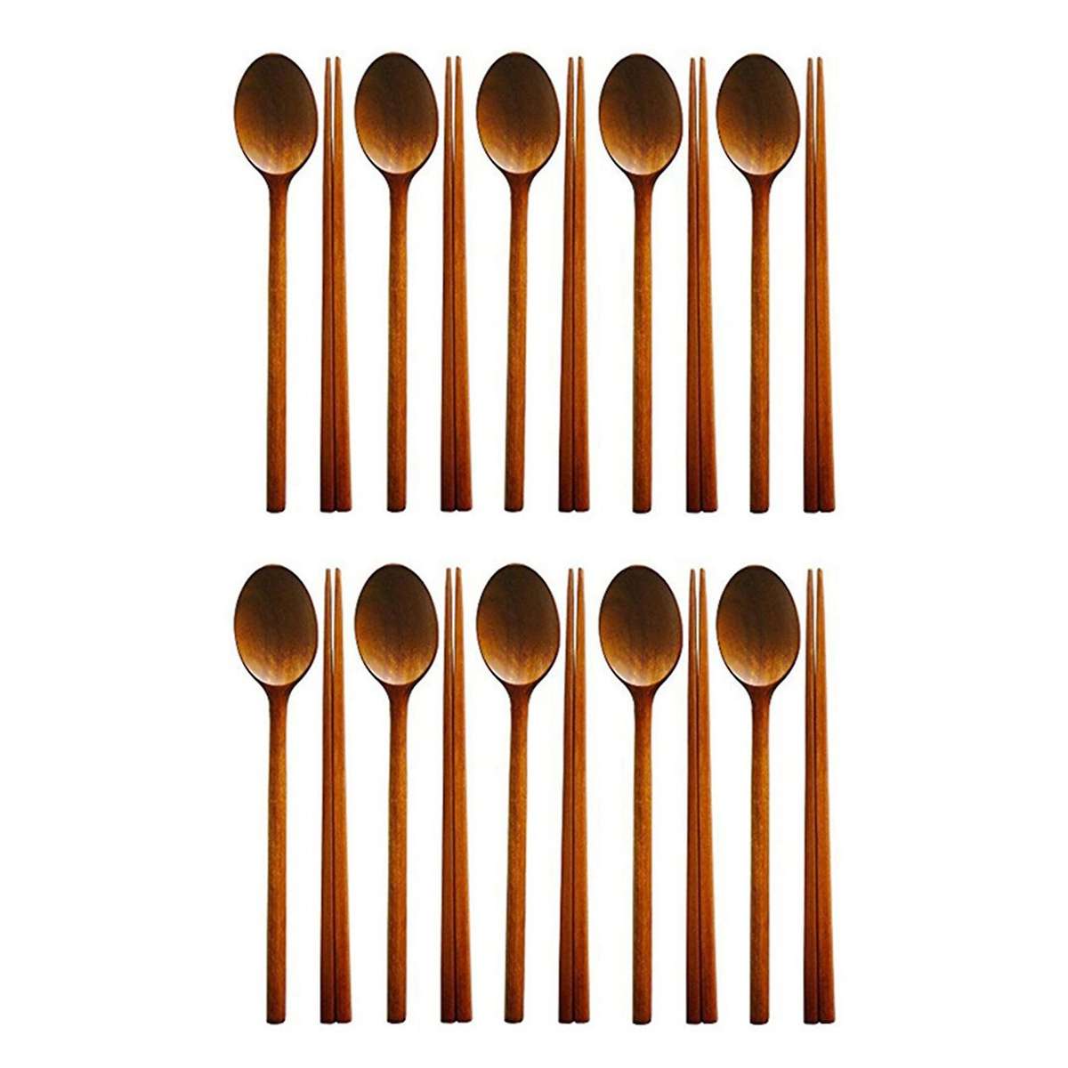 Handmade Jujube Tree Wooden 5 Set Of Spoons and Chopsticks