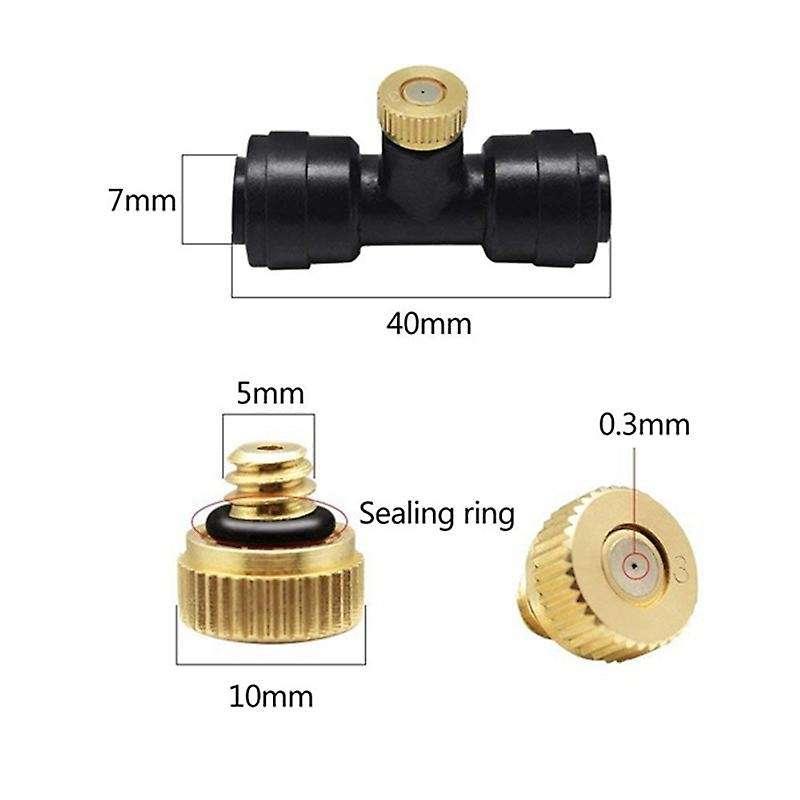 1/4 Inch Slip-lock Misting Nozzles Kit Fog Nozzles for Patio Misting