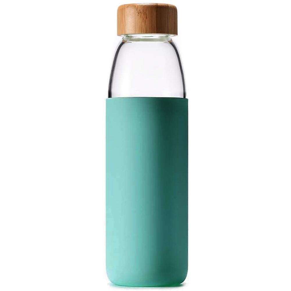500 Ml Bamboo Cover Glass Water Bottle with Bamboo Lid and Sleeve