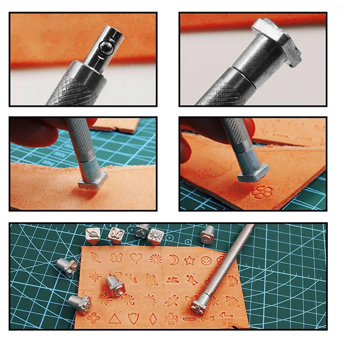 32pcs Leather Carving Insect Seal Indian Style Carving Tool