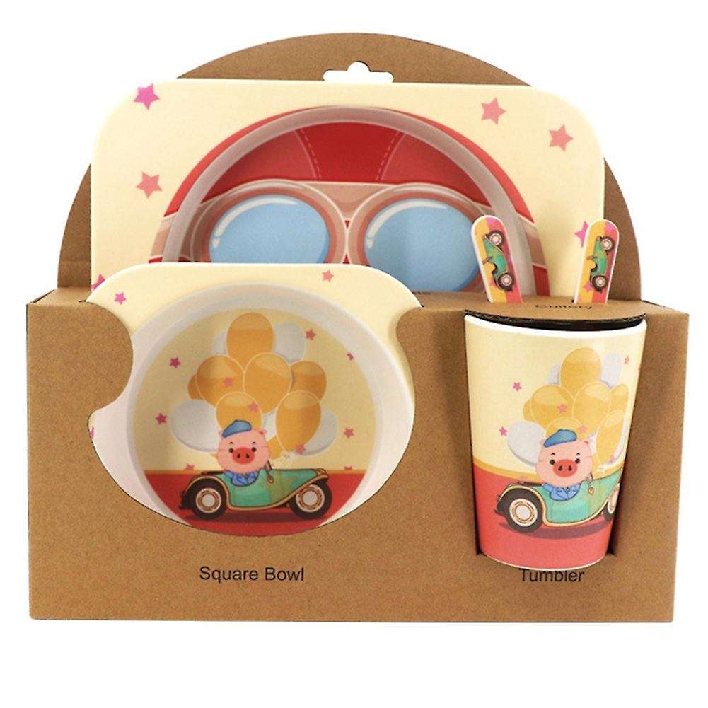 5pcs Baby Bamboo Bowl Baby Feeding Tableware New Year Gift Bowl Set,o