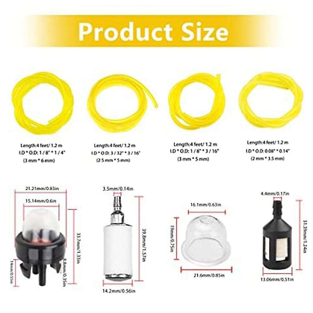 32 Feet Fuel Lines Hose 4 Size with 530095646 Fuel Filter and Bulb