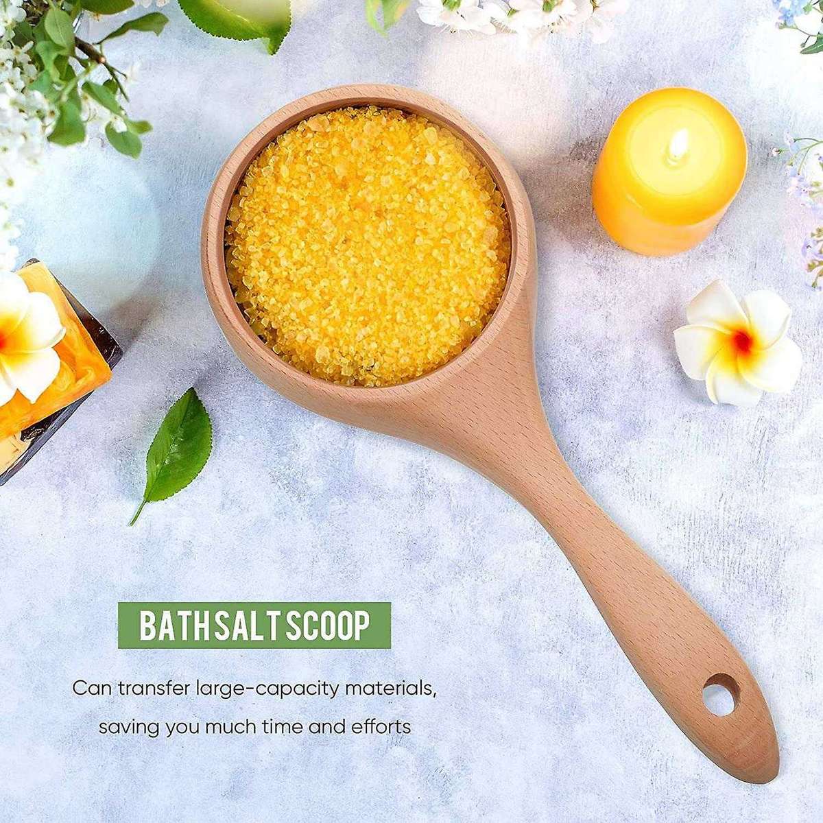 7 Pieces Bath Salt Scoop Mini Salt Scoop Set,wooden Ladle Spoon