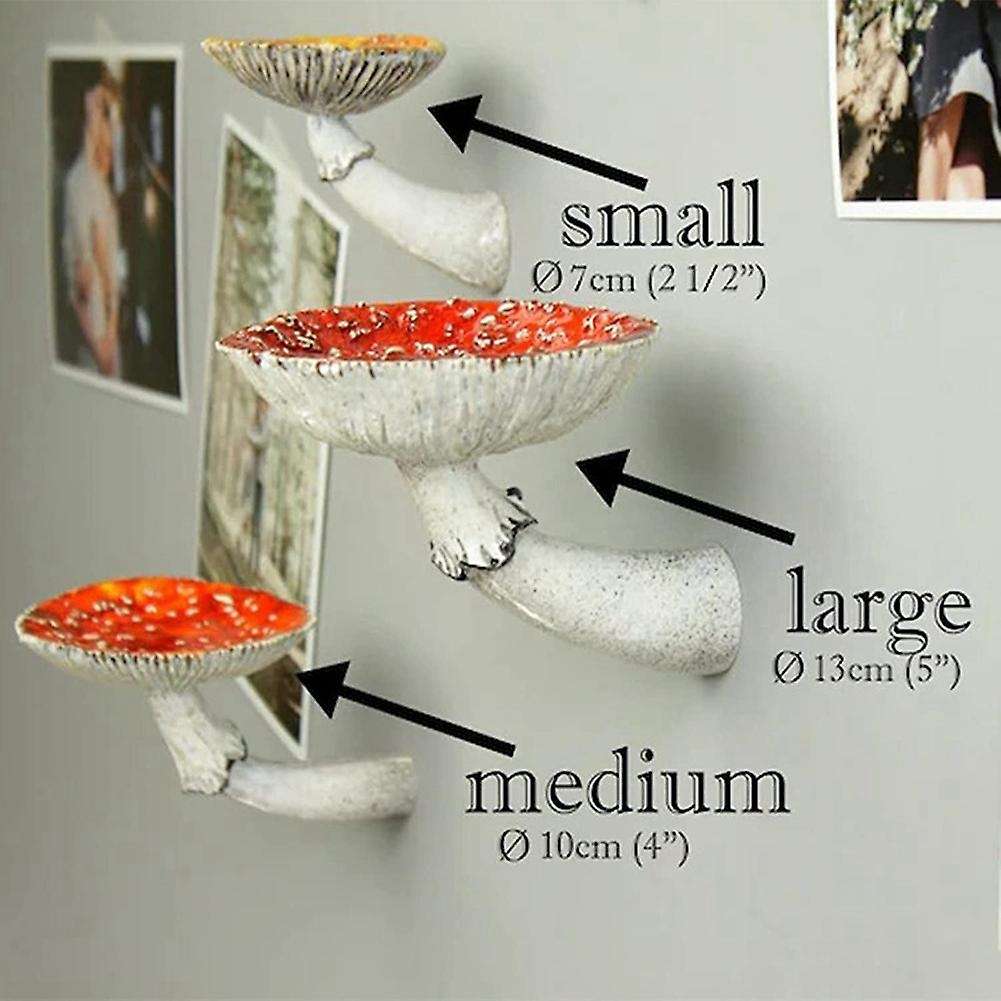 3pcs Mushroom Hanging Shelf for Bedroom, Living Room, Bathroom