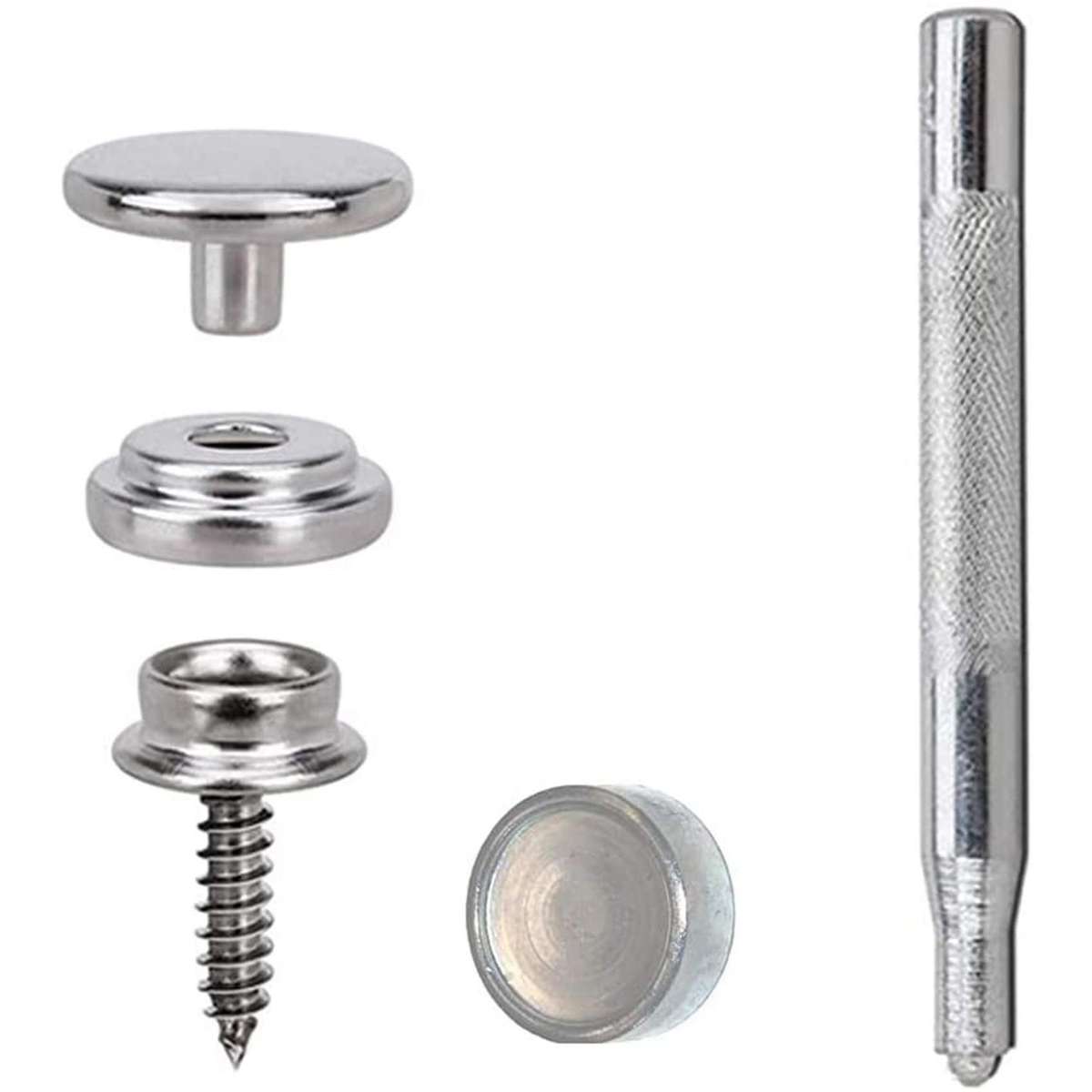 152pcs Fastener Screw Snaps Kit with Tool, for Boat Cover Furniture