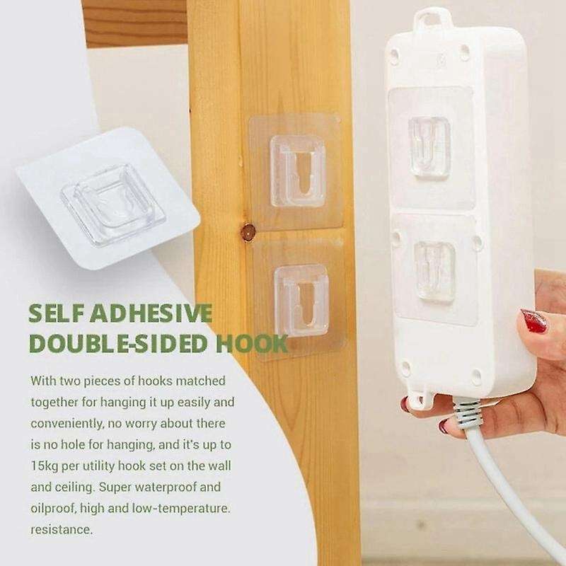 Multi-purpose Hooks 50 Pairs Double-sided Adhesive Wall Hooks