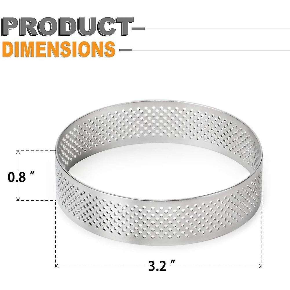 5 Pack Tart Ring Round Mold with 2 Pack Heart-shaped for Baking Ring
