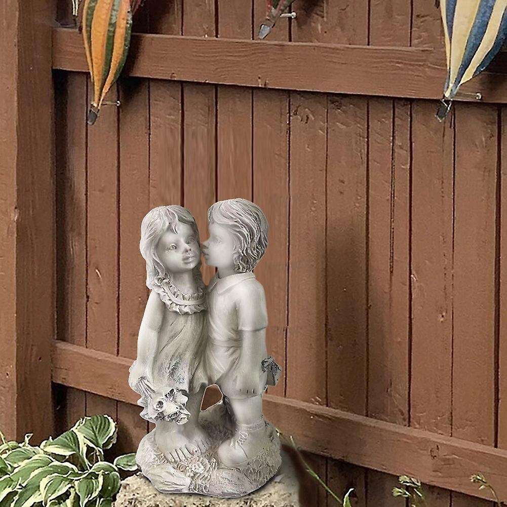 Boy and Girl Status Resin Ornament Outdoor Garden Yard Decoration