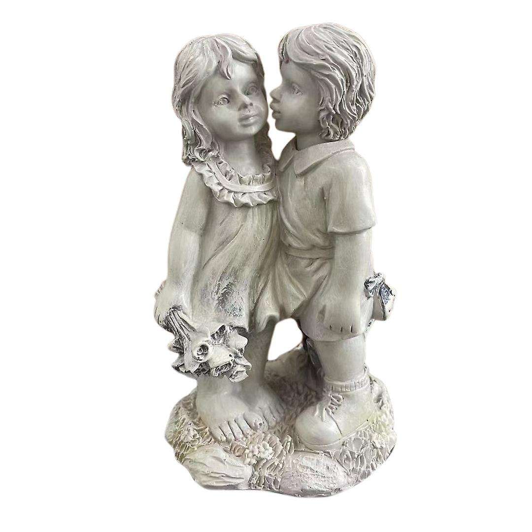 Boy and Girl Status Resin Ornament Outdoor Garden Yard Decoration