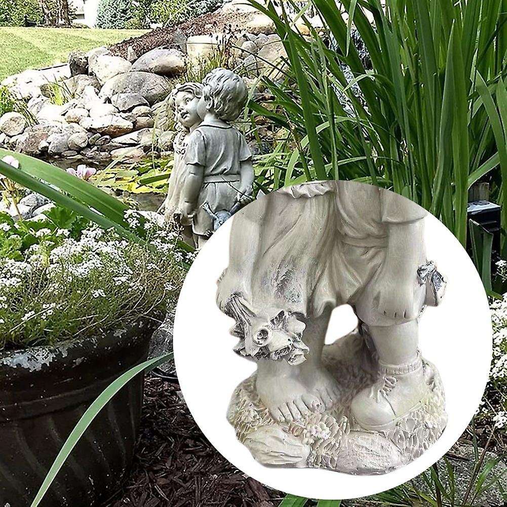 Boy and Girl Status Resin Ornament Outdoor Garden Yard Decoration