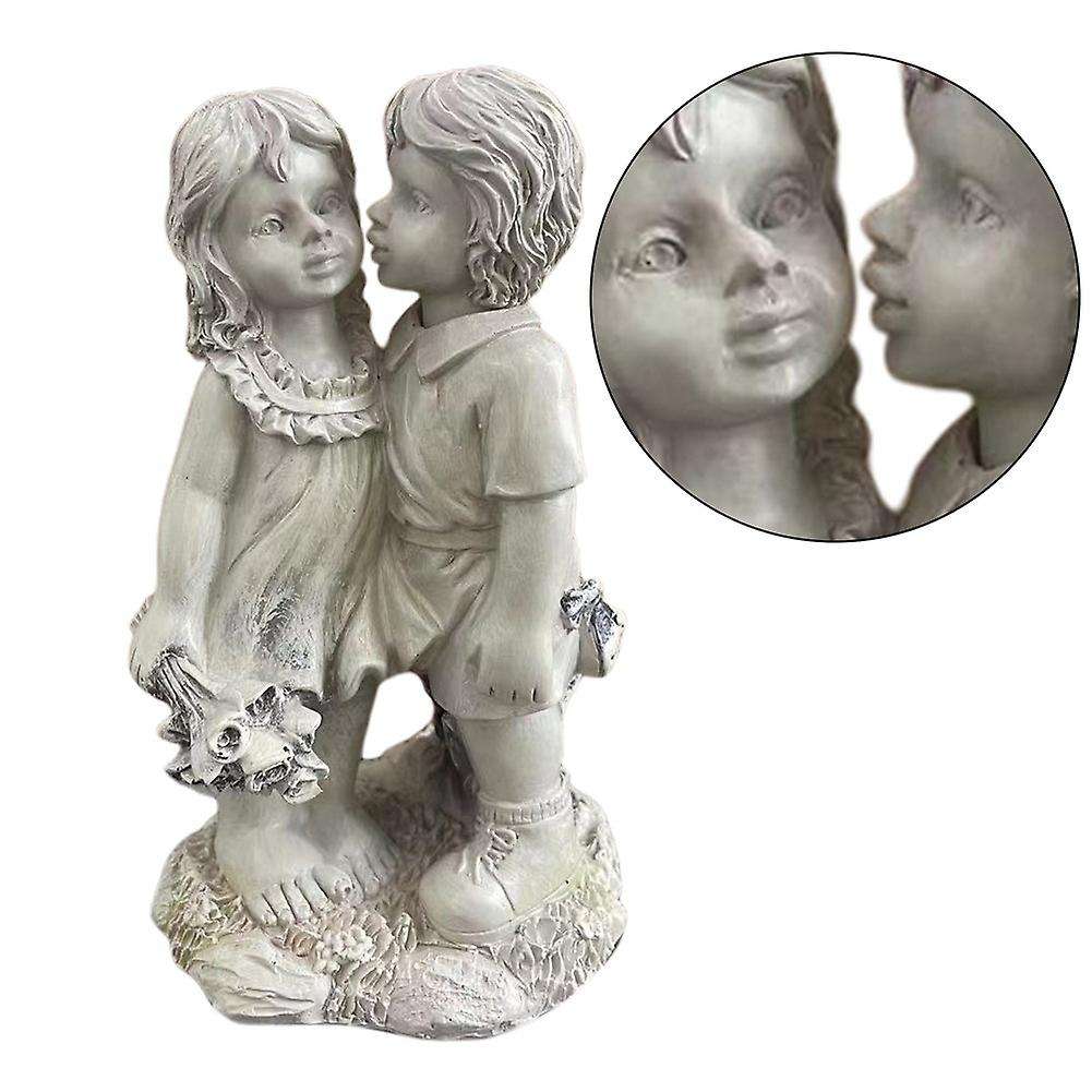 Boy and Girl Status Resin Ornament Outdoor Garden Yard Decoration