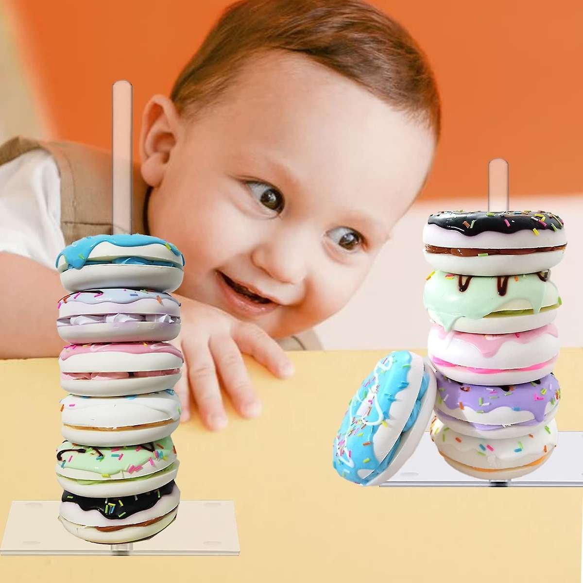 4 Pcs Acrylic Donut Stands Clear Bagel Holder for Party Dessert Table