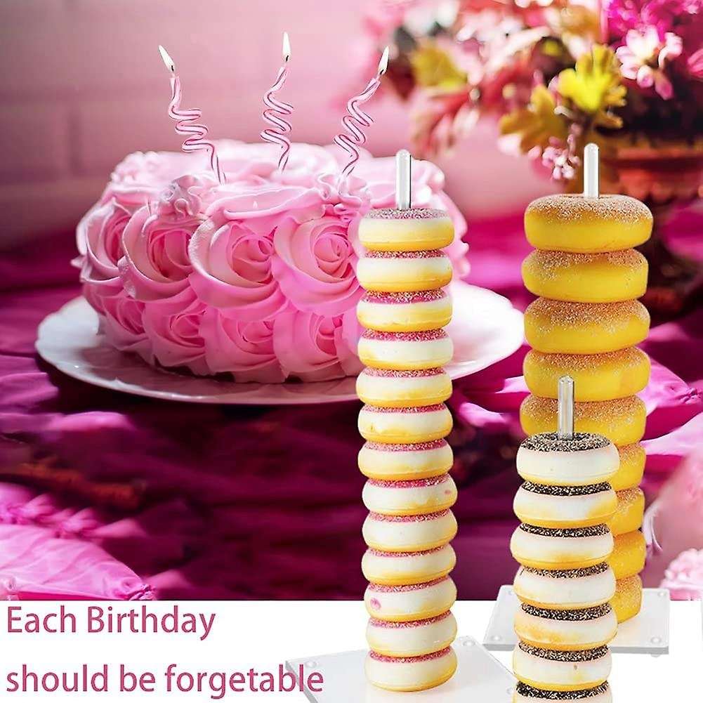 4 Pcs Acrylic Donut Stands Clear Bagel Holder for Party Dessert Table