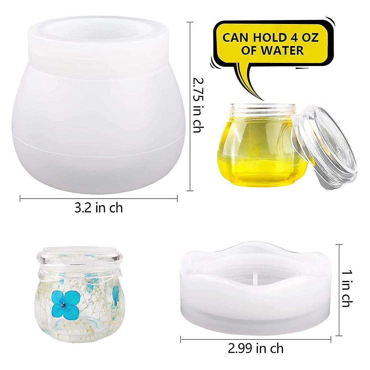 Jar Silicone Mold, Resin Jar Mold with Lid, for Diy Storage Bottle