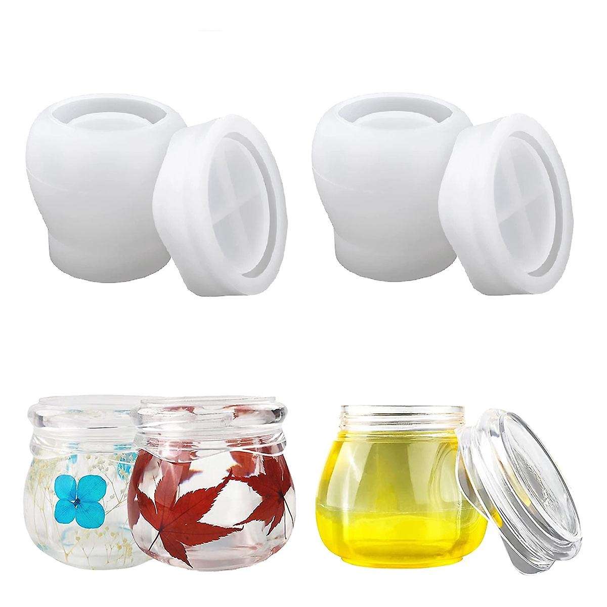 Jar Silicone Mold, Resin Jar Mold with Lid, for Diy Storage Bottle