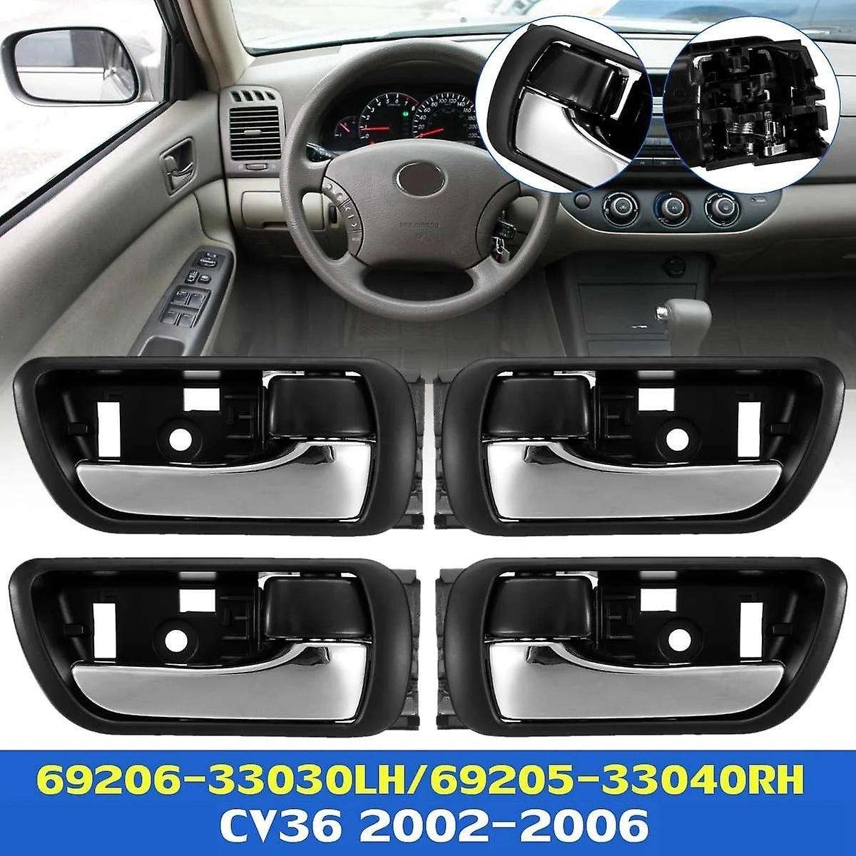 4x Inner Door Handle Inside Knob Chrome for Camry Cv36 2002-2006