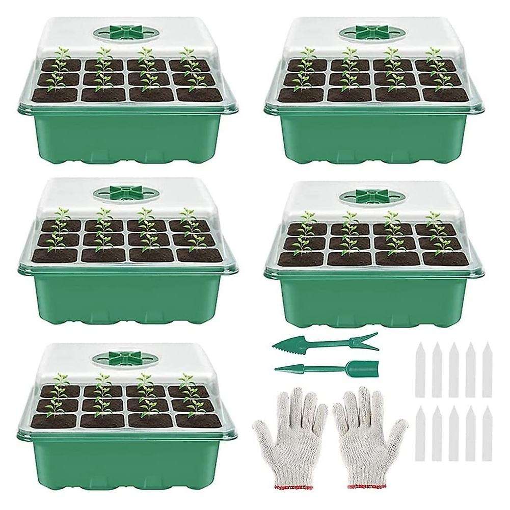 5-pack Seed Starter Tray Seedling Starter Kits, Plant Starter Kit