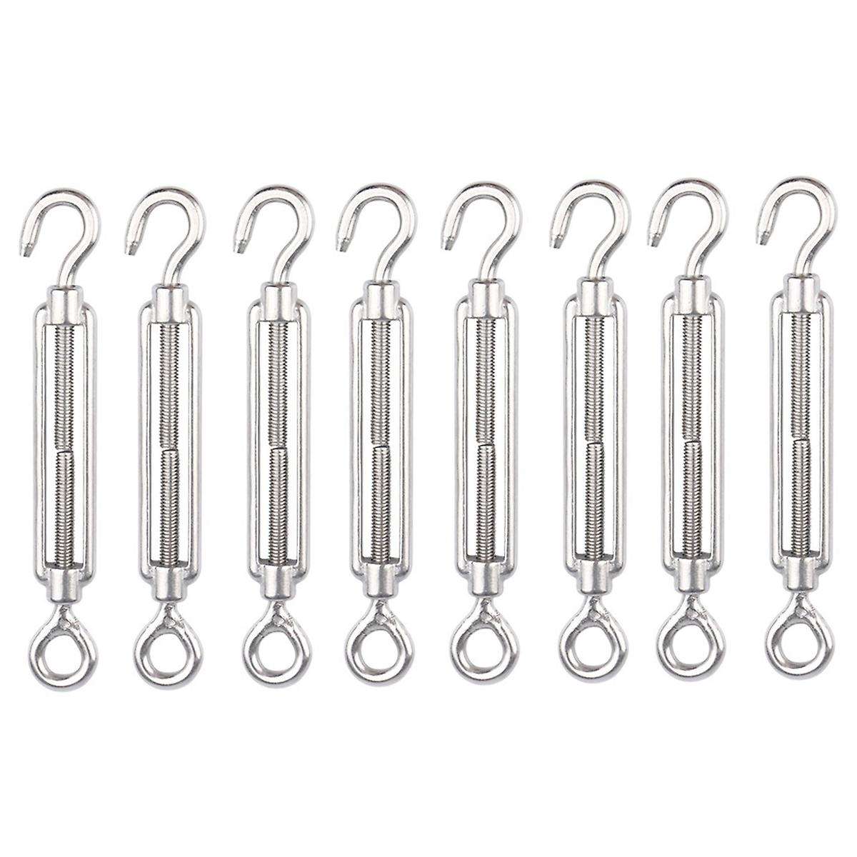 8x M4 Stainless Steel 304 Hook & Eye Turnbuckle Wire Rope Tension