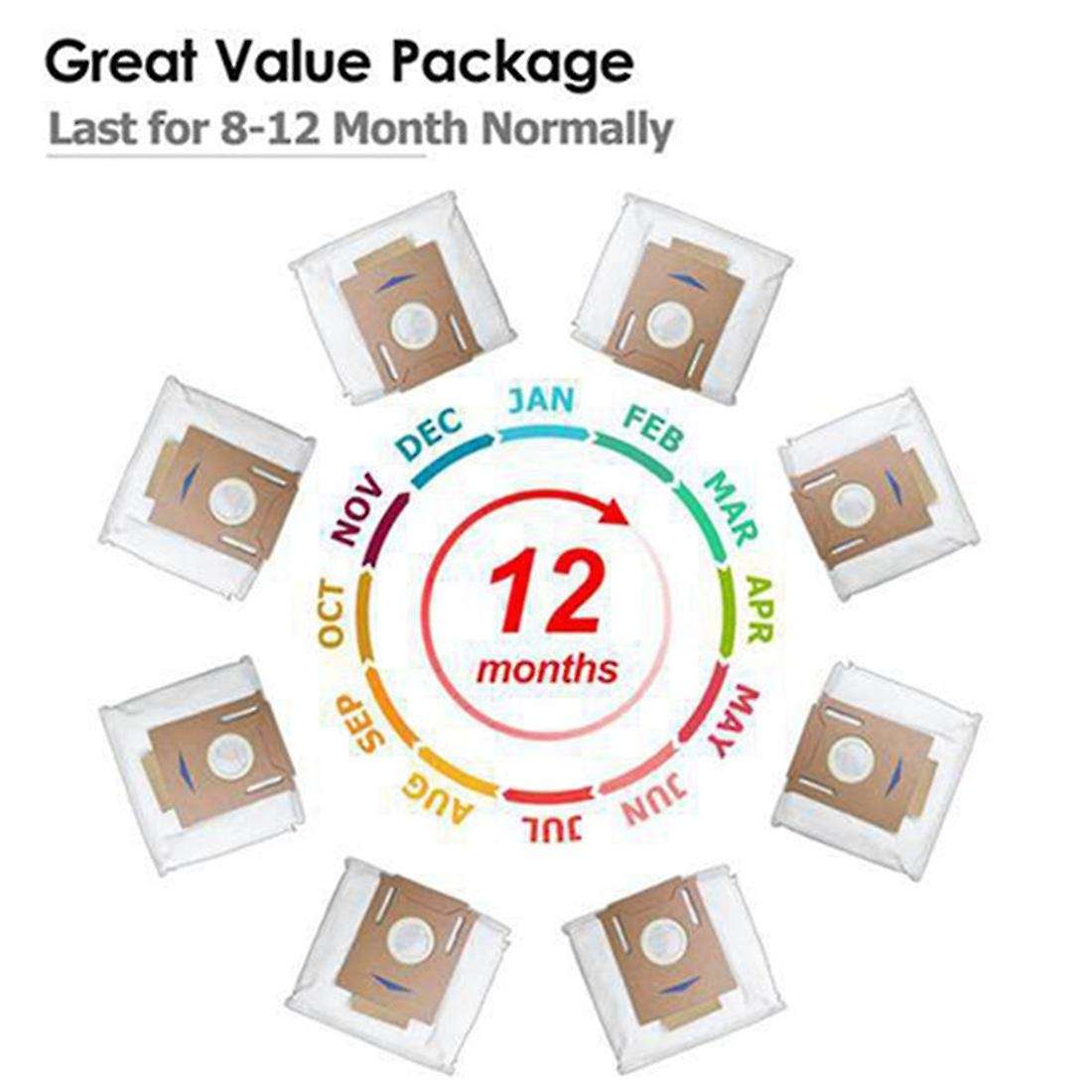 10 Pcs Dust Bags for Ecovacs Deebot Ozmo T8 Aivi T8 Max and T8 Series