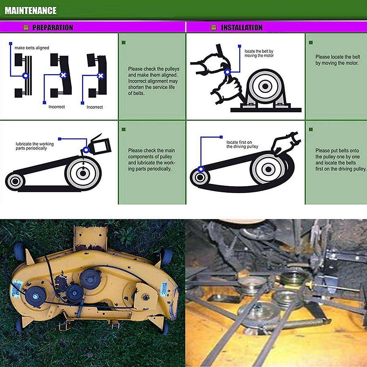 Mower Belt Aramid Fiber for John Deere 754-04219,954-04219 Cub Cadet