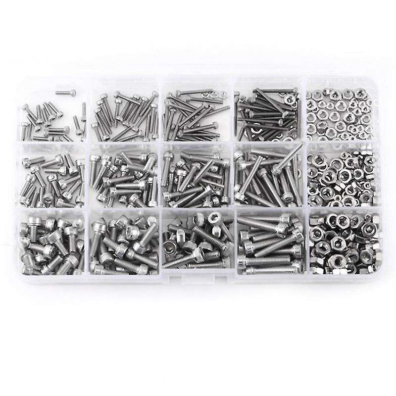 480pcs M2 M3 M4 Hex Socket Screws Set Nuts Repair Tool