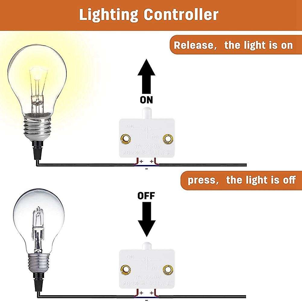 16 Pieces Cabinet Lamp Switch Automatic Door Contact Switch (white)