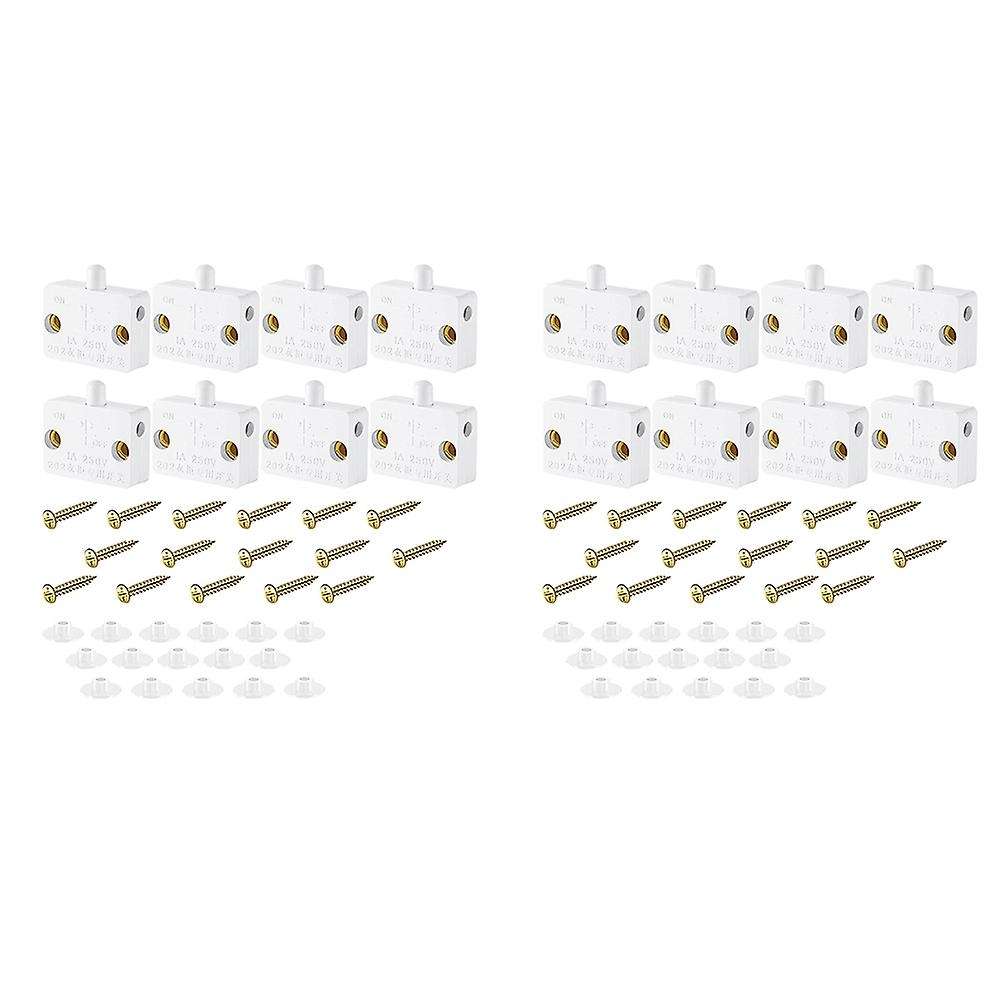 16 Pieces Cabinet Lamp Switch Automatic Door Contact Switch (white)