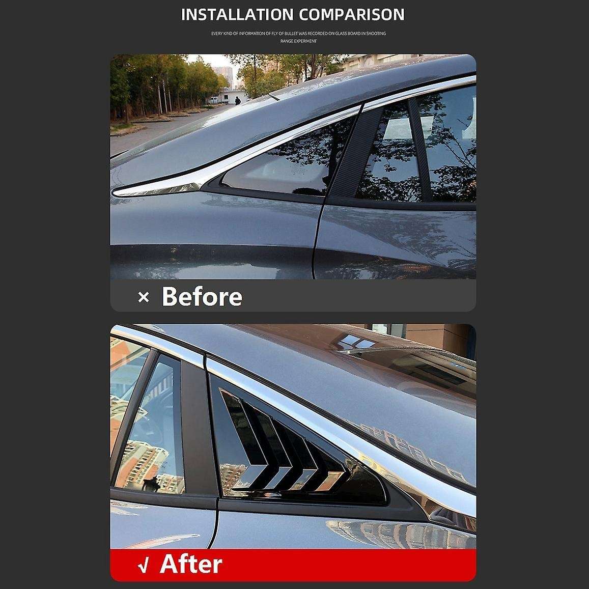 Rear Side Window Louvers,for Mg 5 Mg5 2021 Car, Bright Black Style