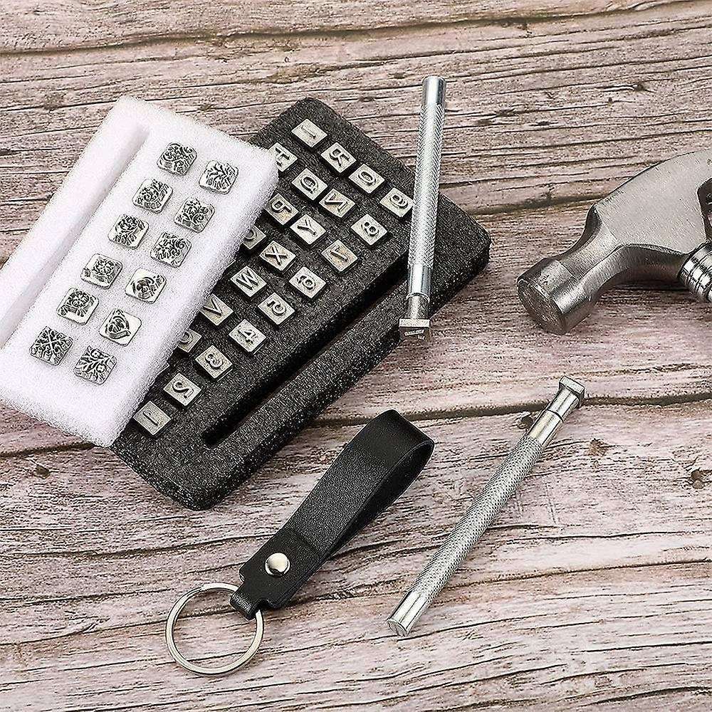 50 Pieces Letters and Numbers Stamp Set 6mm Alphabet Leather Punch