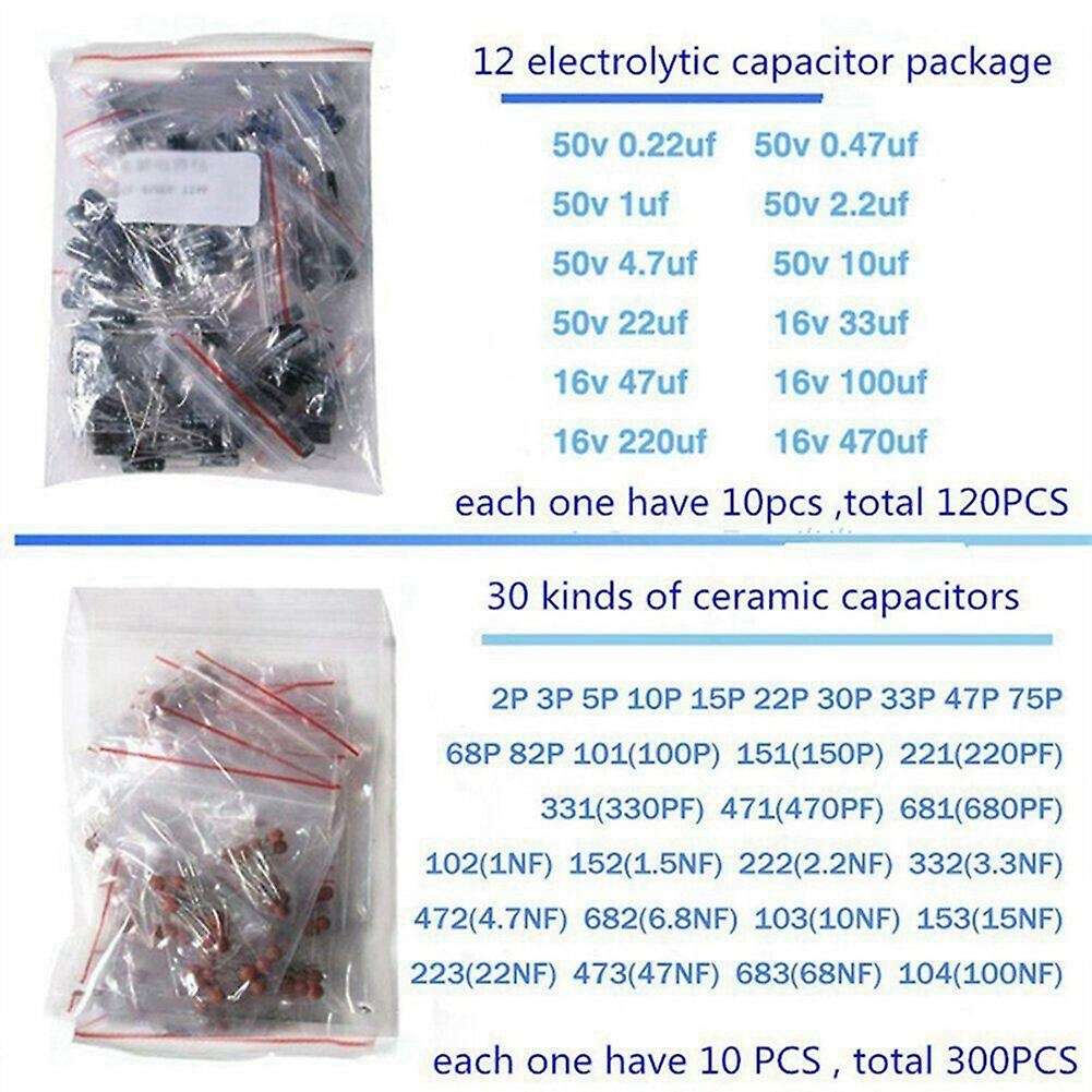 1390 Pcs Electronic Components Led Diode Transistor Capacitor