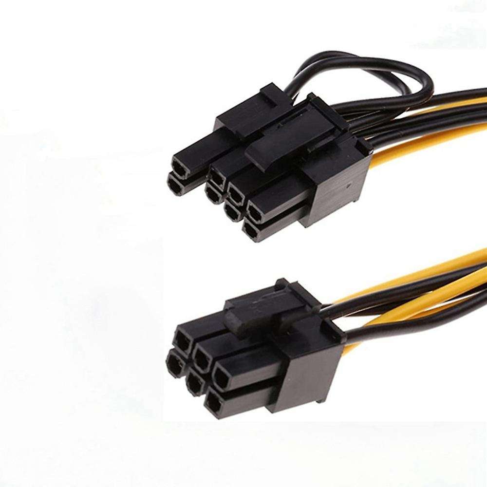 6pcs Pcie 6pin to 8pin(6+2) Male to Male Pci-e Power Cable for Mining