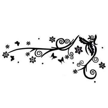 3D Wall Sticker Room Acrylic Decal Art DIY Mirror Light For Home An... (STYLE: LEFT | COLOR.: BLACK)