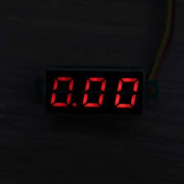 3pcs 0.28 Inch Three-wire 0-100V Digital Red Display DC Voltmeter Adjustable Voltage Meter