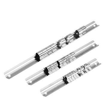 3pcs 1/4 3/8 1/2 Inch Socket Holder Steel Socket Tray Set Rail Rack Holder Storage Organizer Shelf S
