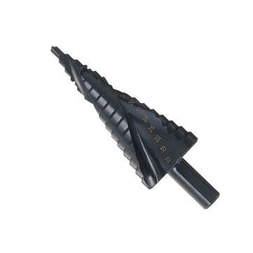 3Pcs HSS Spiral Flute Step Drill Bit Triangle Shank With Automatic Center Pin Punch For Hole Drill