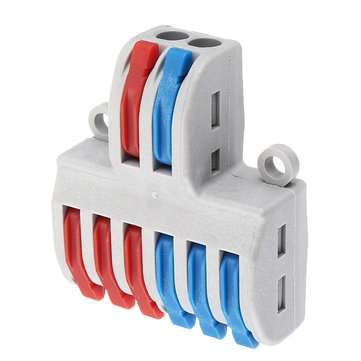 3pcs SPL-62 Two Groups of Parallel One-in and Three-out Splitter Terminal Wire Connector