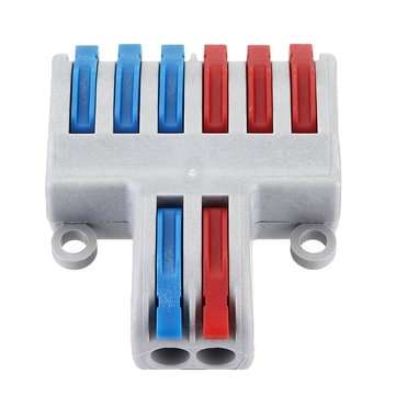 3pcs SPL-62 Two Groups of Parallel One-in and Three-out Splitter Terminal Wire Connector