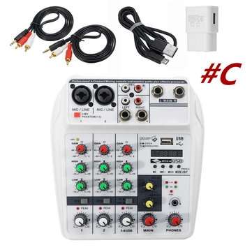 4 Channel Audio Mixer Bluetooth USB Stereo Studio Sound Mixing Console Digital (TYPE: C)