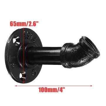 4 Inch Industrial Retro Iron Pipe Wall Hook Towel Rack Hangers Shelf Coat with Screws