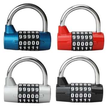 4 or 5 Digit Security Lock Practical Travel Bag Luggage Padlock... (COLOR.: SILVER | DESIGN: 5DIGIT)