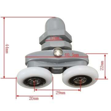4PCS Twin Bottom Top Shower Door Rollers Pulleys Wheels Runner Slider 20mm Shower Fa... (SIZE: 20MM)