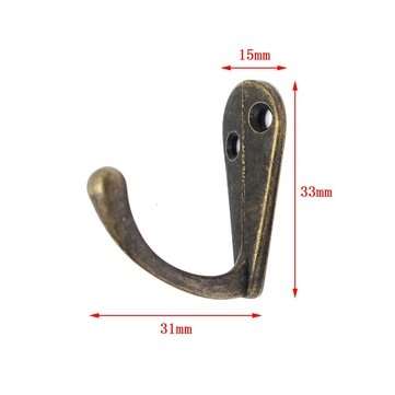 4pcs Vintage Zinc Alloy Mini Robe Hat Coat Clothes Towel Single Hanger Hooks Bath Wall Door