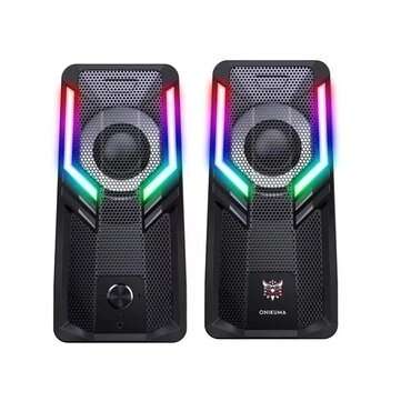 ONIKUMA G6 Gaming Speaker Computer Speaker 2.0 Channel RGB Colorful Light Stereo B... (COLOR: BLACK)
