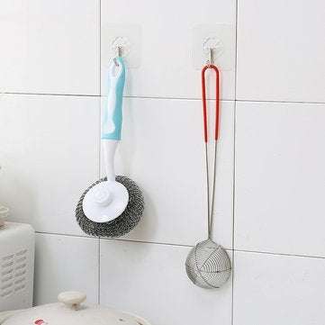 Honana HN-31 6PCs Strong Transparent Sticky Wall Hooks Hanger for Kitchen Bathroom Holder