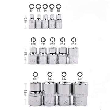 Hi-Spec 14pcs Chrome-Vanadium Steel Multifunctionl Ratchet Wrench Sockets Kit For Use in Impact Driv