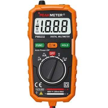PEAKMETER PM8232 Portable Auto Range Digital Multimeter DMM Auto Power Off Tester Spot Light