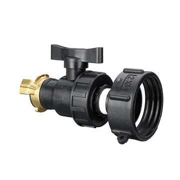 S60x6 3/4`` IBC Tank Drain Adapter Fixing Hose Outlet Tap Water Connector Replacement PP Ball Valve
